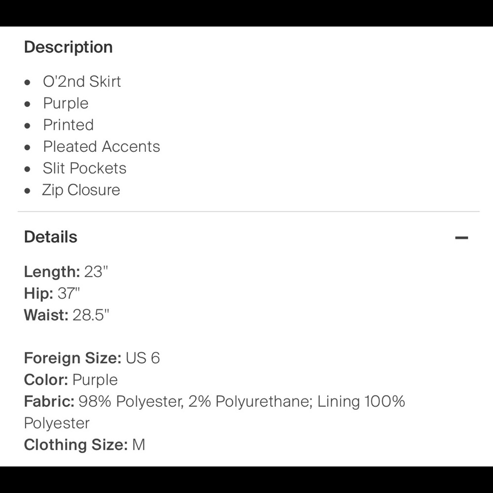 O’2nd l New York skirt size 6 - Picture 4 of 6